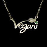 Silver Vegan Pendant Necklace Letters - Freemart Online