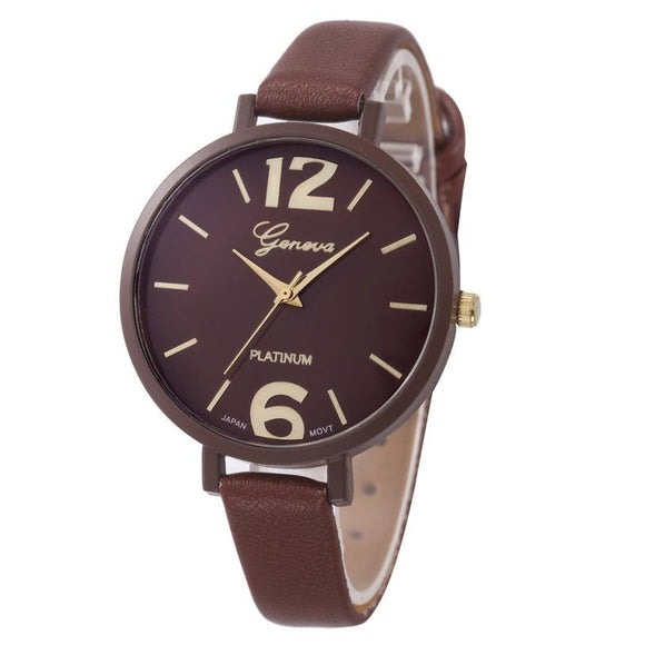 Geneva watch women Faux Leather Analog - Freemart Online